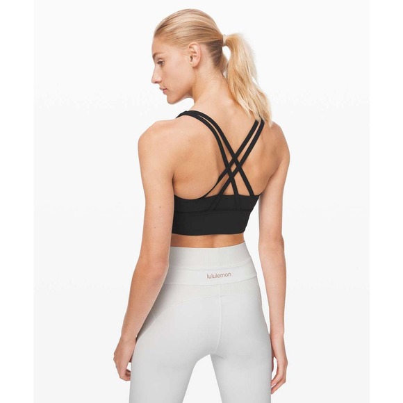lululemon athletica Other - Lululemon Energy Bra 6 *Long Line Ribbed Texture Black #W2BLES Run Gym